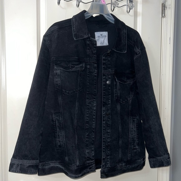 Hollister Black Jean Jacket (Oversized) - Picture 1 of 4